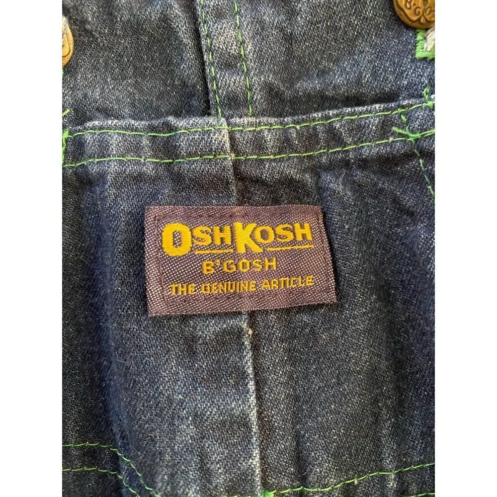 OshKosh B'gosh Blue Vest Back Denim Overalls Jumpsuit Size 12M